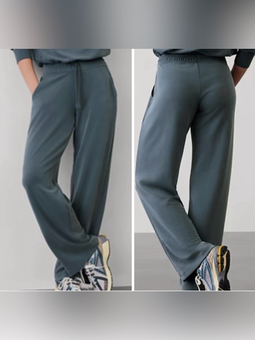 Athleta Seasoft Mid Rise Straight Pant‎ in Eden Green.